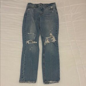 Abercrombie distressed skinny high rise jeans
